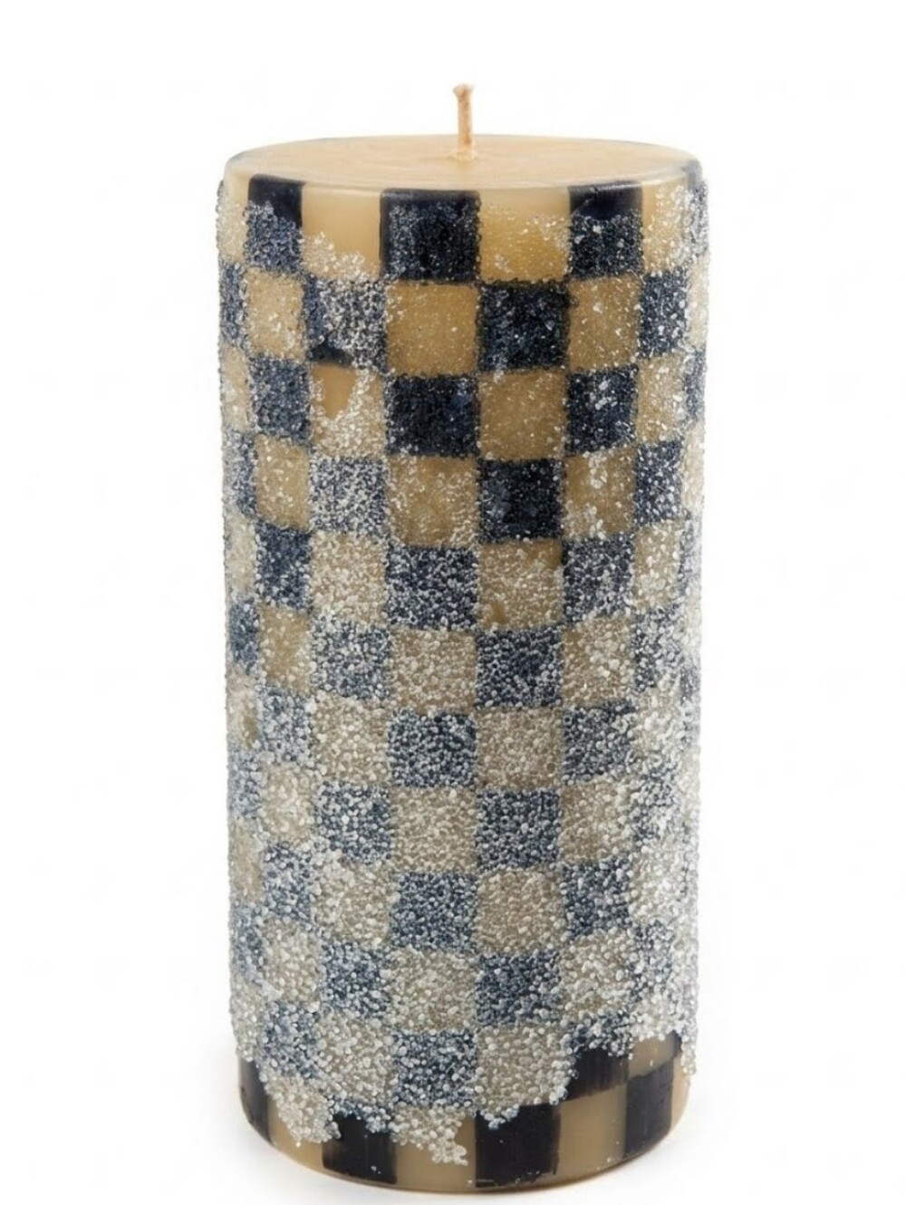 Mackenzie Childs Courtly Check Pillar Candle  3 X 6 Inches